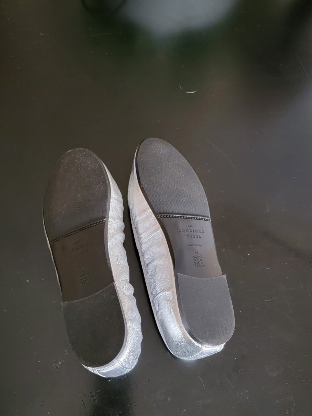 Sezane Agathe Low Ballerinas - Silver, Size US10 / EU41 - Picture 6 of 7